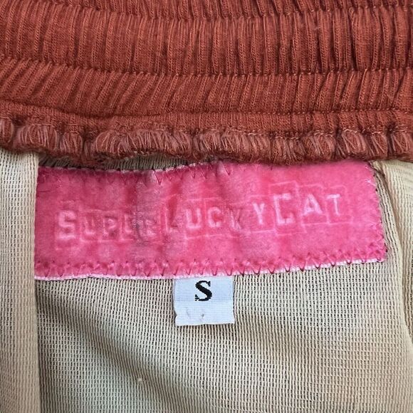 Super Lucky Cat Small Blue Abstract Print Recycled Strapless Mini Dress - Picture 7 of 8